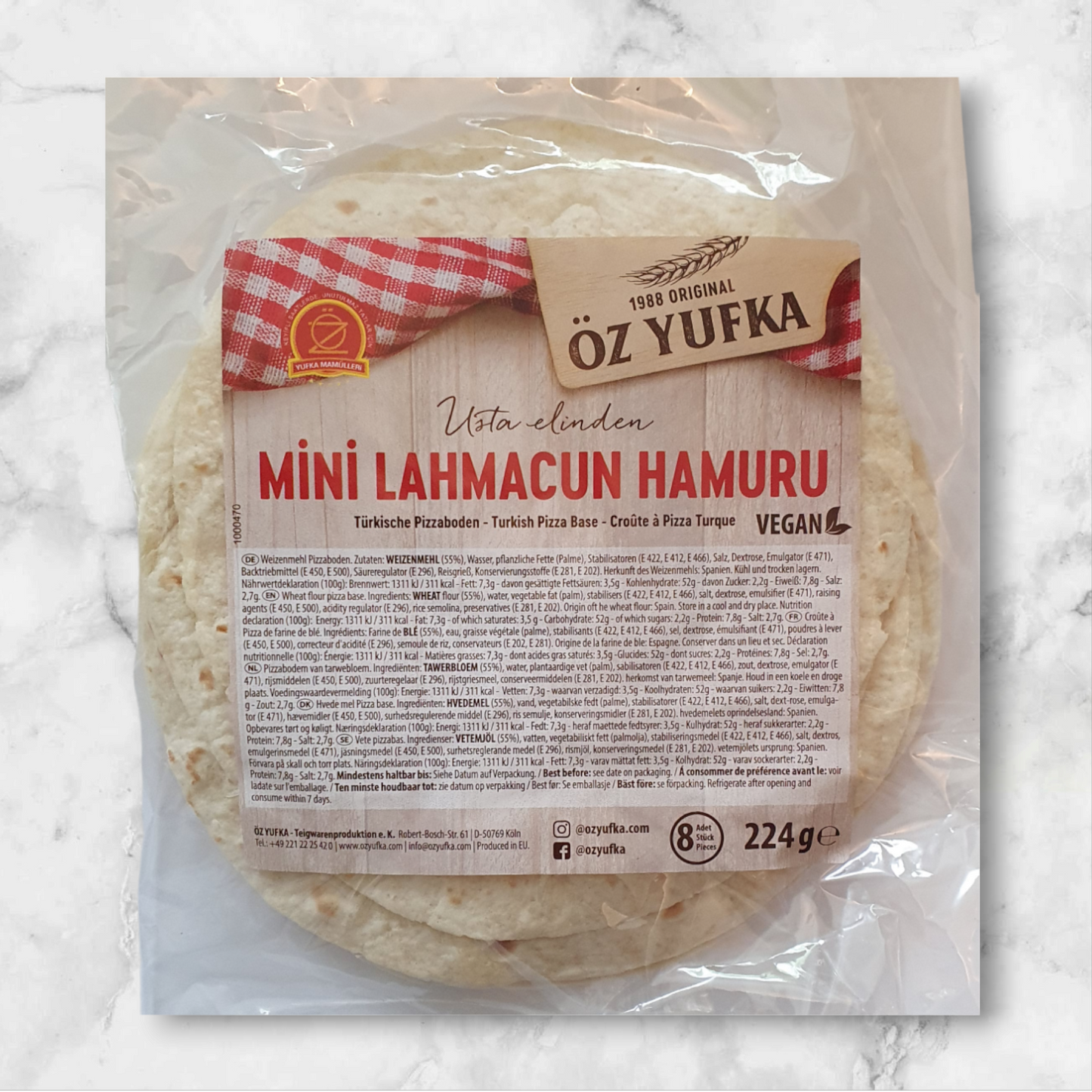 Lahmacun mini Teig 8 Stück 224 g