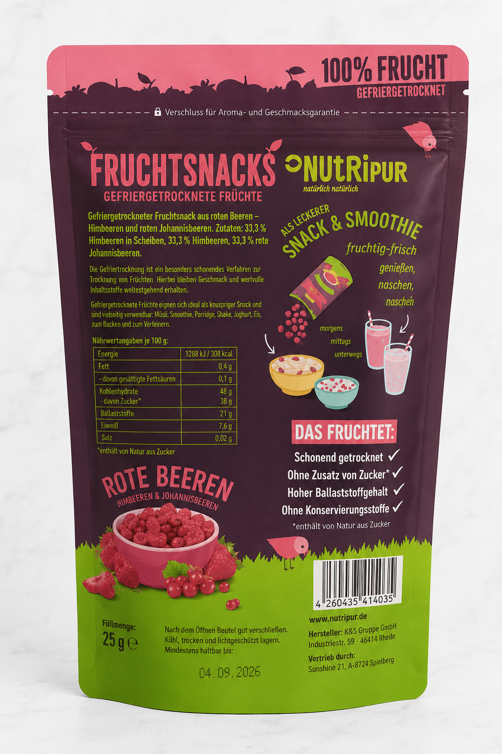 Gefriergetrocknete Früchte Beeren