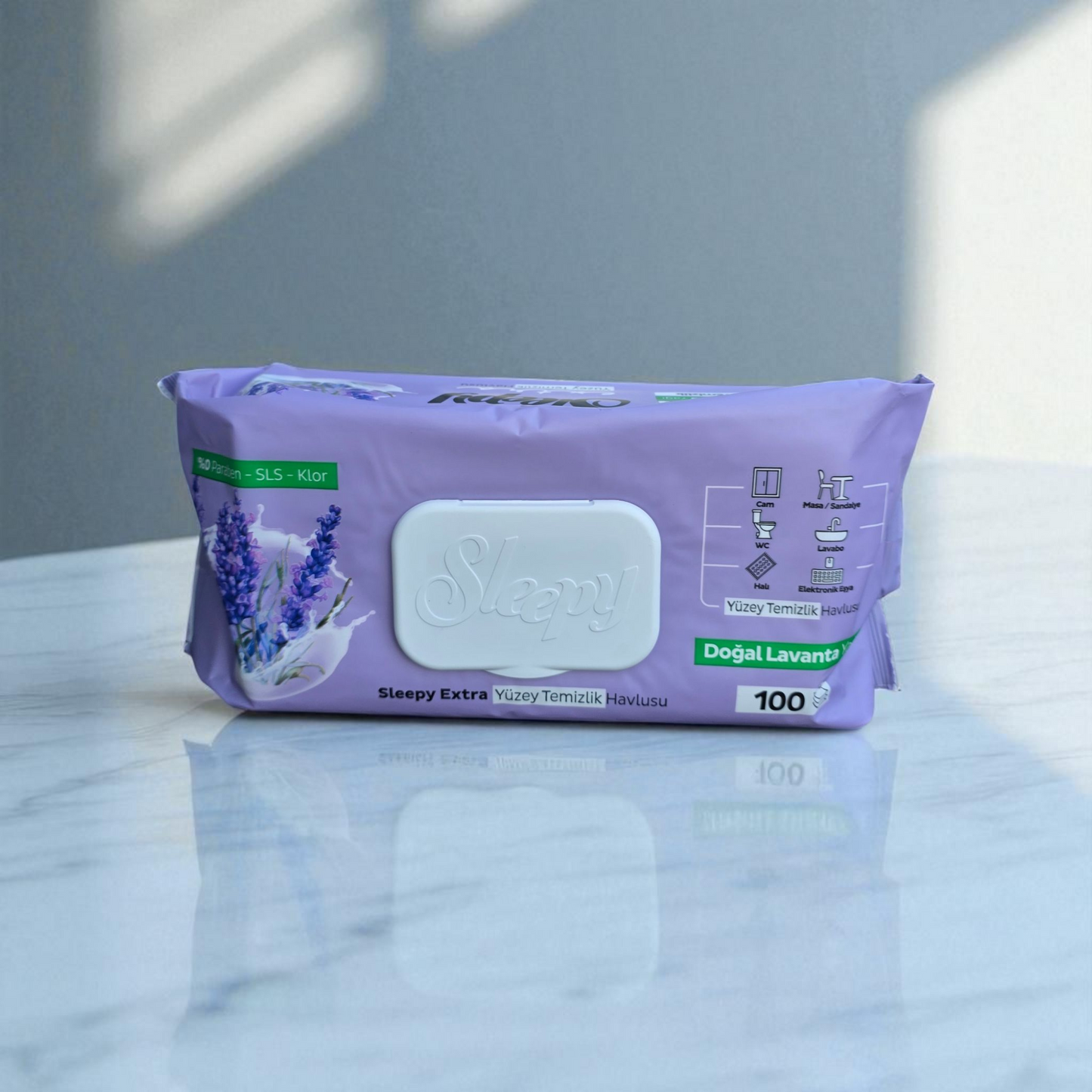 Sleepy Extra Lavendel-Oberflächen-Reinigungstücher – 100 Stück