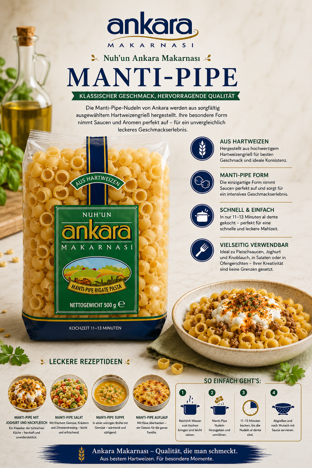 Nudel aus der Türkei - Ankara Makarna 500g