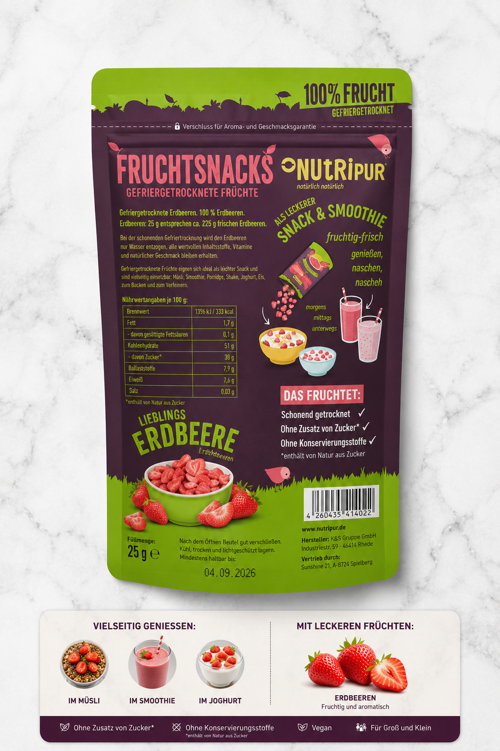 Gefriergetrocknete Erdbeeren