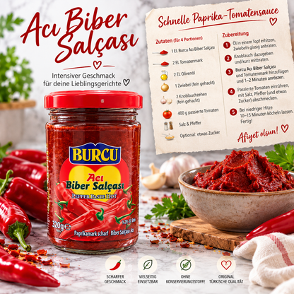 Paprikamark scharf im Glas  Aci Biber Salcasi 320g